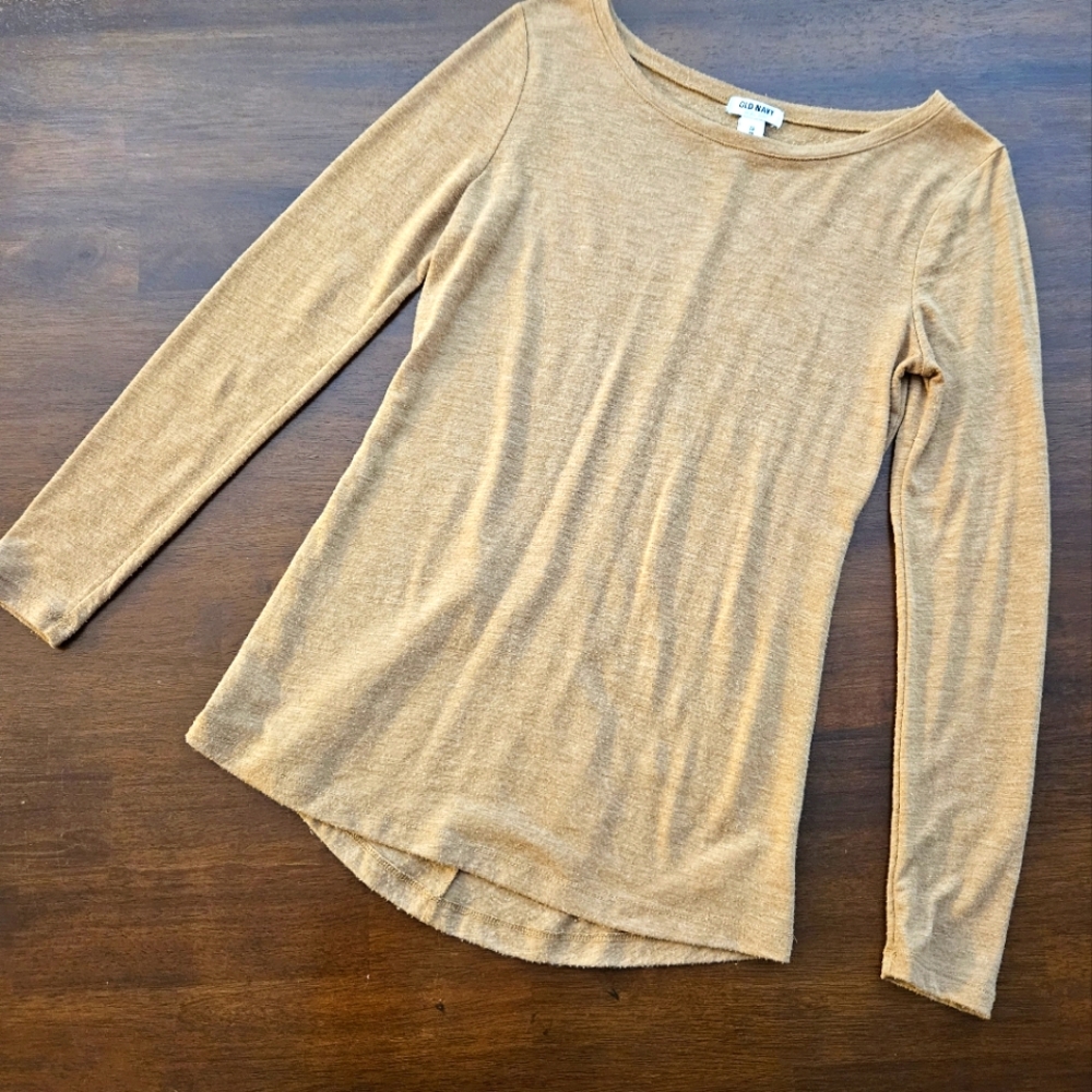 Heather Tan Long Sleeved Tunic Top XS